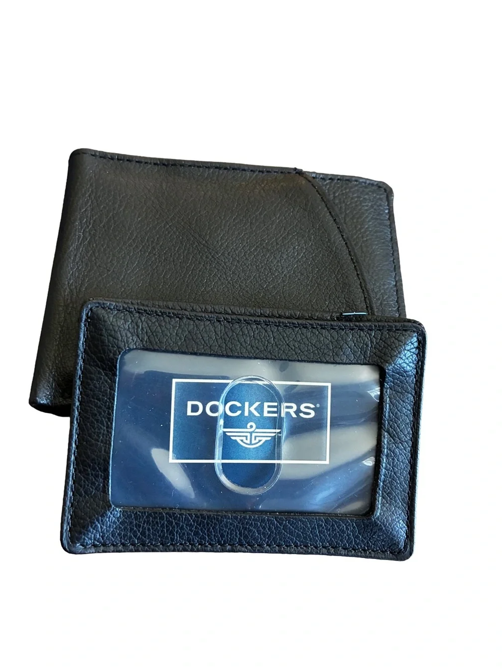 Dockers Genuine Leather Commuter Wallet Pull Out ID NWT Gift Tin